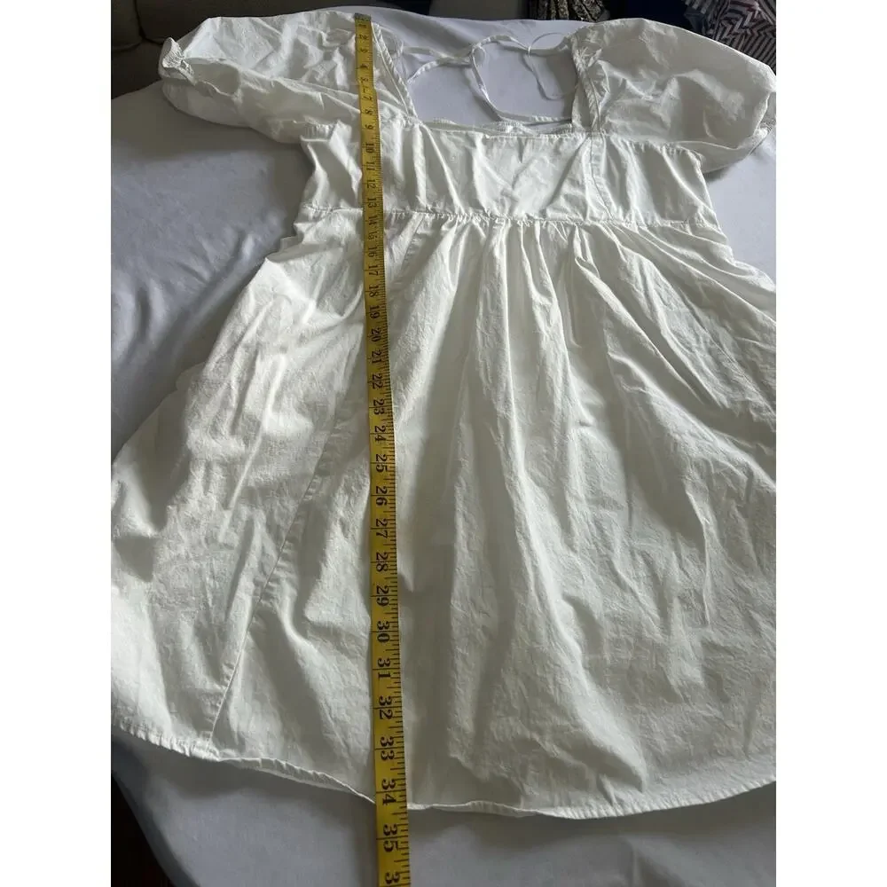 Draper James Baby Doll Mini Dress Womens Size Large White Coquette Beachy - Picture 8 of 8